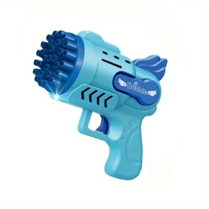 Pistol De Facut Baloane de Sapun, Recipient, Solutie, Galben, Plastic 12 Orificii, Albastru