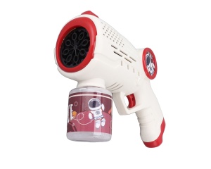 Pistol pentru Baloane de Săpun Model Astronaut Alb-Roșu, cu Lumini LED, Funcționare pe Baterii - Img 2