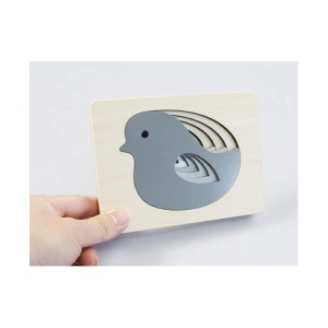 Puzzle Montessori Lemn Pentru Sortare, Pasari, 6 piese, 11.5x15 cm, 6 piese, 2 ani + - Img 2