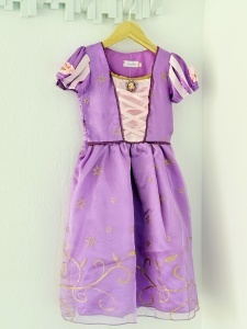 Rochie Fetite Carnaval, Printesa, Tull/Saten, Mov si roz, Sclipici Auriu - Img 2