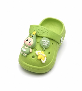 Saboți Copii Tip Crocs cu Personaj 3D, Balon și Stea Decorativa, Baretă Reglabilă, Talpă Antiderapantă, Verde