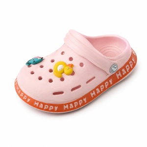 Saboți Copii Tip Crocs din Spumă cu Accesorii 3D Detașabile, Baretă Reglabilă, Talpă Antiderapantă, Roz
