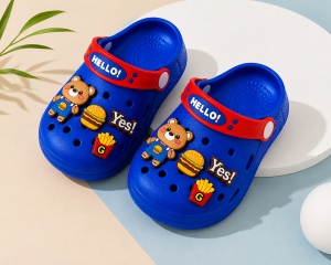 Saboți Copii Tip Crocs din Spumă EVA cu Ursuleț 3D și Accesorii Decorative, Baretă Reglabilă, Talpă Antiderapantă, Albastru - Img 12
