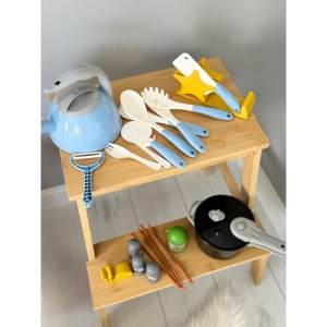 Set Accesorii pentru Bucatarie Copii, 39 Piese, Plastic, Albastru, 3 ani+ - Img 2