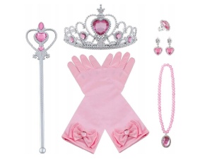 Set accesorii pentru Carnaval Printesa, 7 Piese, Roz - Img 2