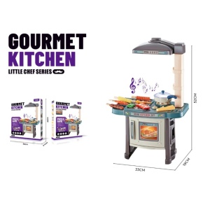 Set Bucătărie de Jucărie Gourmet Kitchen "Little Chef Series", Interactiv, cu Lumini și Sunete, 3ani+