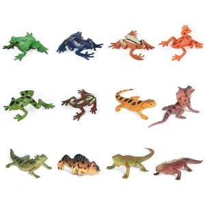 Set Figurine Reptile si Amfibieni, 12 Piese, 8 cm, Multicolor
