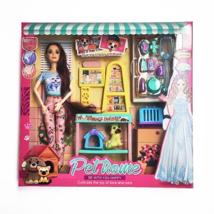 Set Papusa si Catelus, cu Accesorii, 30 cm, 3 ani+