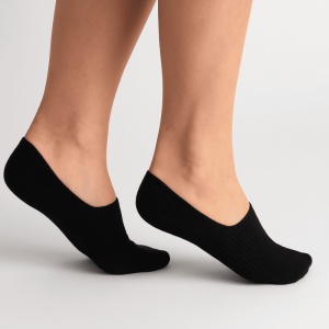 Sosete Scurte Model Talpici, cu Banda Silicon, Bumbac, Negru, 35-39 marime