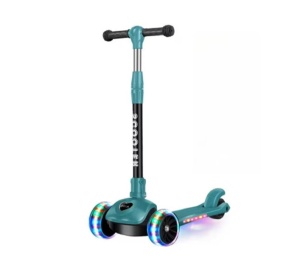 Trotineta Copii Scooter Pliabila 3 - 8 Ani, Ghidon Reglabi, Autoechilibrare, Verde - Img 3