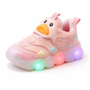 Adidași Copii cu Lumini LED, Model Roz Rățușcă , Talpă Antiderapantă, Confort și Design Modern