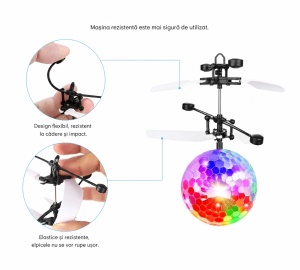 Bila Zburatoare LED cu Infrarosu, Boomerang, USB, Multicolor - Img 3