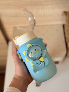 Cana cu Pai pentru Copii, Albastru, Plastic, 720 ml - Img 3