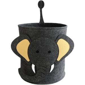 Cos Pliabil pentru Depozitare Jucarii, Gri, Design Elefant - Img 2
