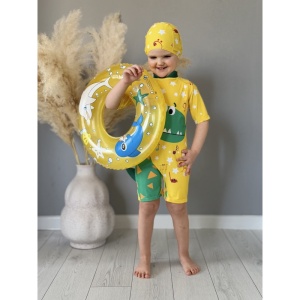 Costum de Baie Copii Dino Muzician Doua Piese