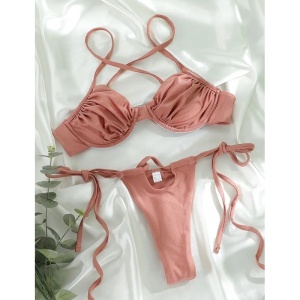 Costum de Baie Doua Piese Rose