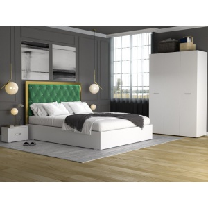 Dormitor Natura Soft Verde, Sifonier, Pat, Doua Noptiere,160x200 cm