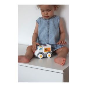Jucarie Ambulanta Multifunctionala, cu Lumini si Sunete, Plastic, Alba, 19 luni+