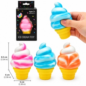Jucărie Antistres Squishy în Formă de Înghețată, 8,5 x 6 cm, Culori Aleatorii, 3 Ani+