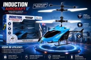 Jucarie Elicopter, Control Tactil, Sistem Gyroscopic, Lumini Led, Incarcare USB, Albastru, 14ani+ - Img 2
