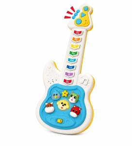 Jucarie Interactivă Chitară, cu Sunete și Lumină, Plastic, Albastru, 3 ani+