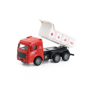 Jucarie Masinuta Basculanta, Plastic si Metal, 12 cm, Alb si Rosu, 3 ani+