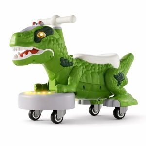 Jucărie Ride-On Dinozaur Verde cu Lumina LED și Mișcare 360°, pentru Copii 1–3 Ani