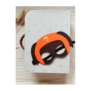 Masca pentru Copii, Catel Portocaliu, 20x12,5 cm, Fetru cu Elastic