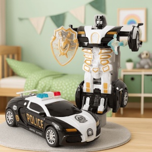 Masinuta 2 in 1, AutoRobot, Plastic, Police, Accesorii Sabii, 14 x 6 cm, 2 ani+ - Img 2