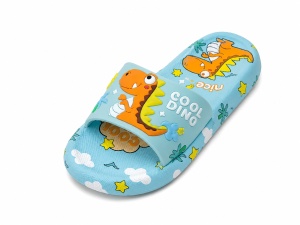 Papuci Copii Bleu Model Dinozaur, Spumă, Antiderapanți, Ușori și Confortabili