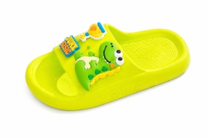 Papuci Copii Verde din Spumă, Model Dino Slide, Ușori, Confortabili și Antiderapanți - Img 2
