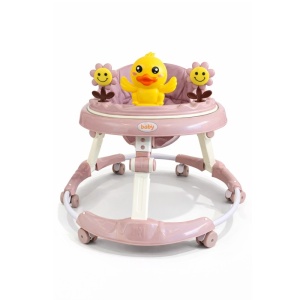 Premergător Bebeluși Roz cu Rățușcă și Jucării Interactive, Scaun Ergonomic, 6luni+