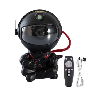 Proiector Led Astronaut Negru Cu Chitara, Telecomanda, Incarcare prin USB, Functii diferite lumini, Aurora Boreala si Steles