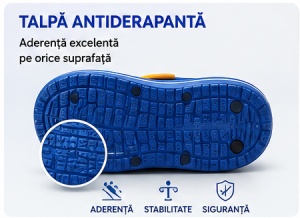 Saboți Copii Tip Crocs din Spuma EVA cu Cățeluș 3D, Baretă Reglabilă, Talpă Antiderapantă, Albastru - Img 5