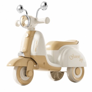 Scooter Crem pentru Copii cu 3 Roți, Far LED, Direcție 135° și Compartiment Depozitare – Ride-On pentru Copii 1-6 Ani