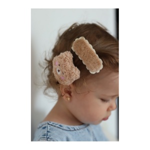 Set 4 Agrafe pentru fetite, Clips, Ursulet, Crem - Img 2