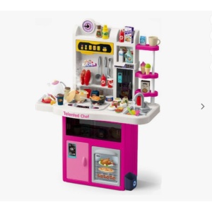 Set Bucătărie Interactivă Modern Kitchen 110 Piese cu Sunete, Lumini și Funcție Realistă de Apă , Roz, - Înălțime 98 cm - Img 2