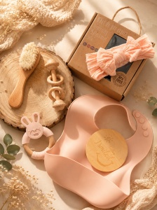 Set Cadou Nou-Nascut, Pentru Dentitie, Baby Pink