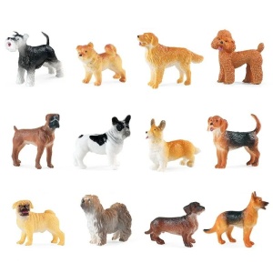 Set Figurine Caini, 12 Piese, 6 cm, Plastic, Multicolor - Img 2