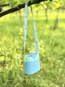 Sticla de Apa pentru Copii, Model Binoclu, cu Pai, Stickere si Bareta, Albastru - Img 5