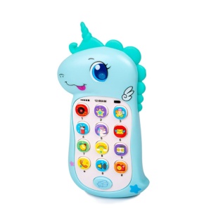 Telefon Interactiv de Jucărie Unicorn/Dinozaur cu Lumini și Sunete, Turquoise, 2ani+