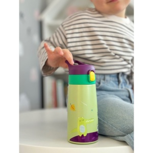 Termos cu pai, Antiscurgere, Mentine lichidul cald/rece, 500 ml, Multicolor