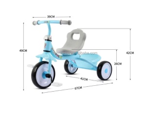 Tricicleta Kids cu Pedale si Cosulet, Turquoise - Img 3
