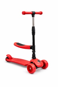 Trotineta Copii Scooter Pliabila, Ghidon Reglabil, Sezut Rabatabil, Lumini, 2 ani+ - Img 3