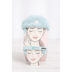 Turban de Uscare a Parului, Bleu, Pufos - Img 2