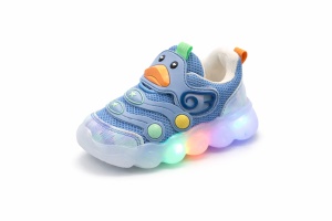 Adidași Copii cu Lumini LED, Model Albastru Rățușcă , Talpă Antiderapantă, Confort și Design Modern