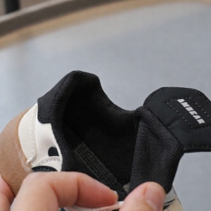 Adidași Copii cu Scai, Model Panda Bej-Negru, Talpă Antiderapantă, Încălțăminte Confortabilă - Img 4