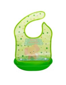 Bavetica impermeabila cu buzunar pentru hrana din plastic