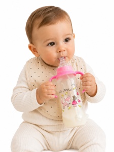 Biberon cu Cioc si Manere, 250ml 6 luni+, Roz - Img 3