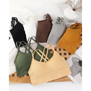 Bustiera pentru Sala, cu Bretele si Spate Gol, Fara Cusaturi, Model Push Up, Marime Universala, Verde - Img 2